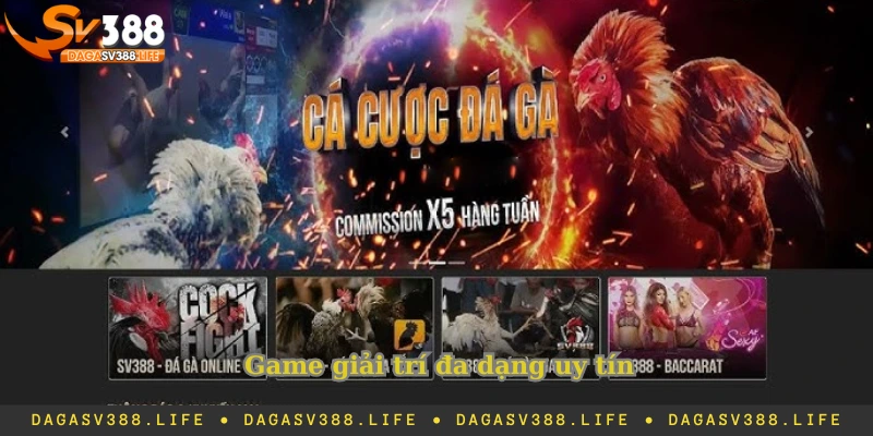 Game giải trí đa dạng uy tín